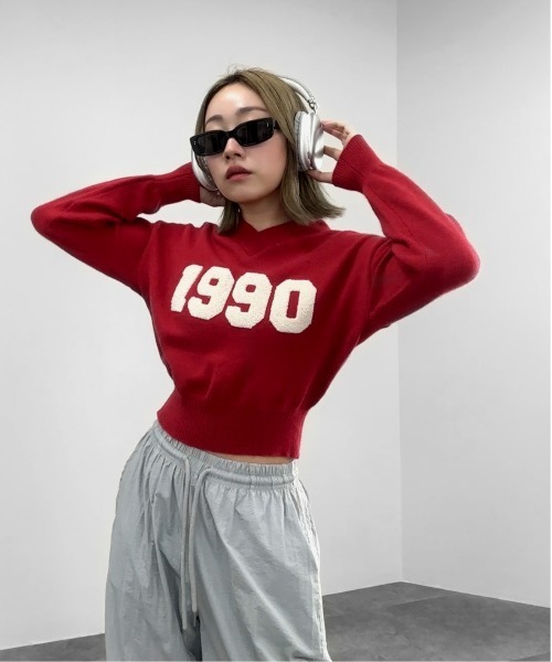 jiasecond.(ジアセカンド)の「【jiasecond.】フロントロゴニットトップス / トップス ニット ロゴ クロップド ショート プルオーバー 長袖 ブルー アイボリー レッド ZOZOTOWN限定(ニット/セーター・レディース・レッド/アイボリー/ブルー・FREE)」の13枚目の写真