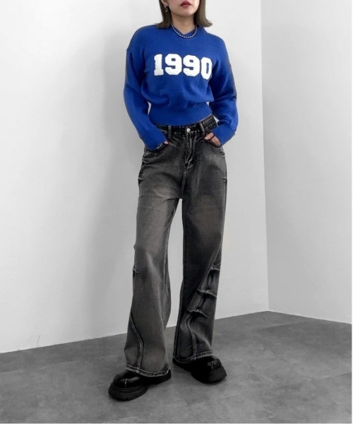 jiasecond.(ジアセカンド)の「【jiasecond.】フロントロゴニットトップス / トップス ニット ロゴ クロップド ショート プルオーバー 長袖 ブルー アイボリー レッド ZOZOTOWN限定(ニット/セーター・レディース・レッド/アイボリー/ブルー・FREE)」の14枚目の写真