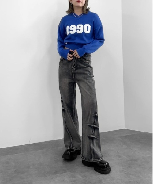 jiasecond.(ジアセカンド)の「【jiasecond.】フロントロゴニットトップス / トップス ニット ロゴ クロップド ショート プルオーバー 長袖 ブルー アイボリー レッド ZOZOTOWN限定(ニット/セーター・レディース・レッド/アイボリー/ブルー・FREE)」の17枚目の写真