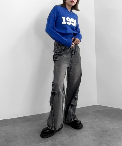 jiasecond.(ジアセカンド)の「【jiasecond.】フロントロゴニットトップス / トップス ニット ロゴ クロップド ショート プルオーバー 長袖 ブルー アイボリー レッド ZOZOTOWN限定(ニット/セーター・レディース・レッド/アイボリー/ブルー・FREE)」の16枚目の写真