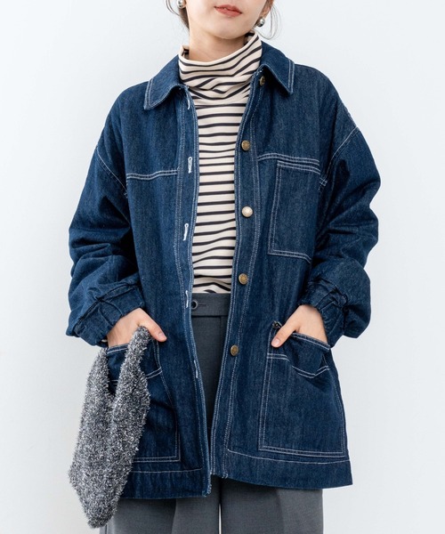 【セール】【refinedworks】 デニムの温かいジャケットコート！（デニムジャケット）｜refinedworks（リファインドワークス）