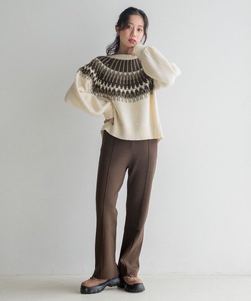 LOWRYS FARM（ローリーズファーム）の「スムースニットパンツ 133530（その他パンツ・レディース・ブラウン/その他1/ブラック/その他・FREE）」の14枚目の写真