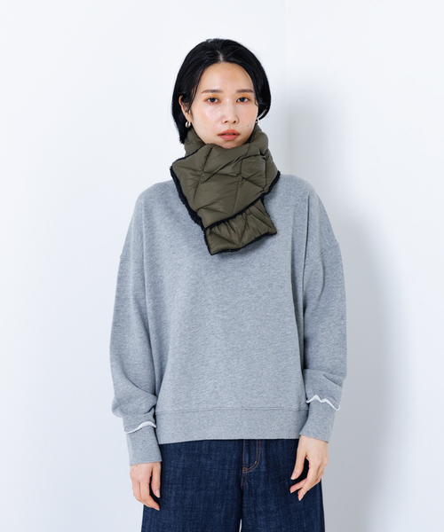 TAION（タイオン）の「【WEB限定】【TAION】シティリバーシブル ダウンボア マフラー（ストール/ショール・レディース・グレイッシュベージュ/ブラック/カーキ・フリー）」の16枚目の写真