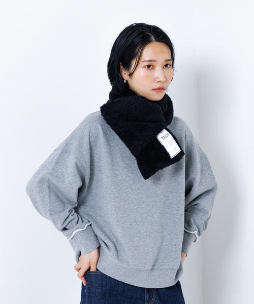 TAION（タイオン）の「【WEB限定】【TAION】シティリバーシブル ダウンボア マフラー（ストール/ショール・レディース・グレイッシュベージュ/ブラック/カーキ・フリー）」の17枚目の写真