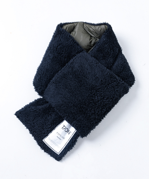 TAION（タイオン）の「【WEB限定】【TAION】シティリバーシブル ダウンボア マフラー（ストール/ショール・レディース・グレイッシュベージュ/ブラック/カーキ・フリー）」の20枚目の写真