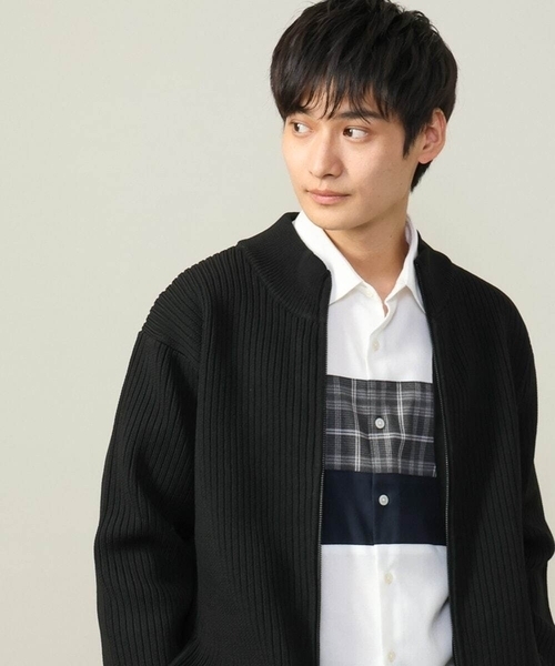 a.v.v（アーヴェヴェ）の「【こなれシャツ】パネル切替 起毛シャツ(デザテクシリーズ）（シャツ/ブラウス・メンズ・ダークインディゴブルー/ホワイト・46/48/50/44）」の2枚目の写真