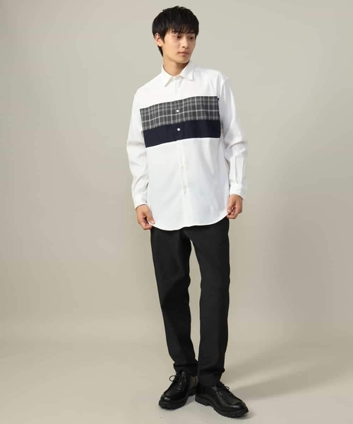 a.v.v（アーヴェヴェ）の「【こなれシャツ】パネル切替 起毛シャツ(デザテクシリーズ）（シャツ/ブラウス・メンズ・ダークインディゴブルー/ホワイト・46/48/50/44）」の19枚目の写真