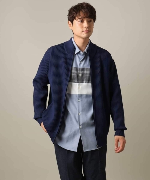 a.v.v（アーヴェヴェ）の「【こなれシャツ】パネル切替 起毛シャツ(デザテクシリーズ）（シャツ/ブラウス・メンズ・ダークインディゴブルー/ホワイト・46/48/50/44）」の3枚目の写真