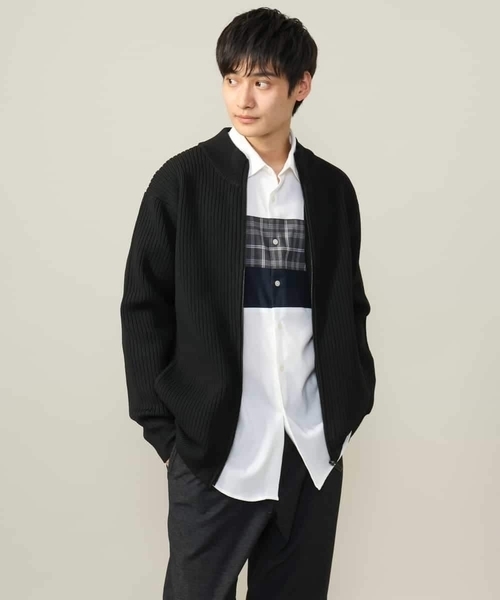 a.v.v（アーヴェヴェ）の「【こなれシャツ】パネル切替 起毛シャツ(デザテクシリーズ）（シャツ/ブラウス・メンズ・ダークインディゴブルー/ホワイト・46/48/50/44）」の8枚目の写真