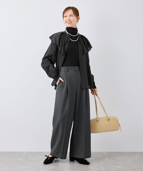 ROPE' PICNIC（ロペピクニック）の「フリルカラーブラウス（シャツ/ブラウス・レディース・ブラック/ブラック系その他/キナリ・38）」の4枚目の写真