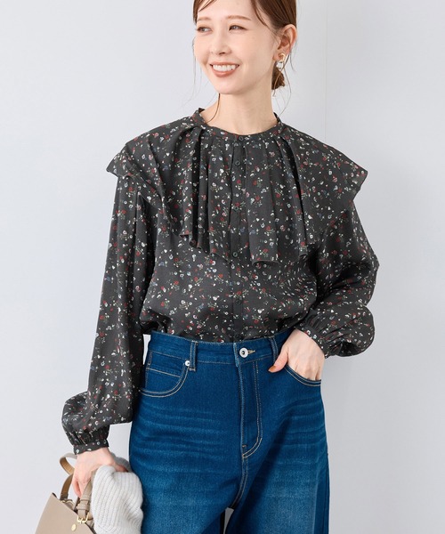 ROPE' PICNIC（ロペピクニック）の「フリルカラーブラウス（シャツ/ブラウス・レディース・ブラック/ブラック系その他/キナリ・38）」の18枚目の写真
