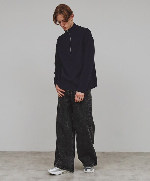 tk.TAKEO KIKUCHI（ティーケータケオキクチ）の「◆もちもちハーフジップニット（ニット/セーター・メンズ・ライトグレー/ネイビー/ブラック/ブルー・01/02/03）」の22枚目の写真