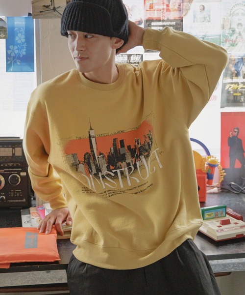 niko and...（ニコアンド）の「アソートレトロBIGプリントプルオーバー（スウェット・メンズ・オフホワイト/ブルー/グレー/ブラック/マスタード/ホワイト・LARGE/MEDIUM）」の6枚目の写真