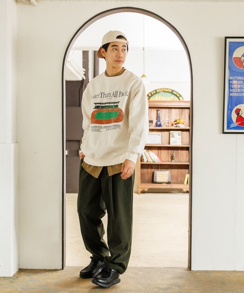 niko and...（ニコアンド）の「アソートレトロBIGプリントプルオーバー（スウェット・メンズ・オフホワイト/ブルー/グレー/ブラック/マスタード/ホワイト・LARGE/MEDIUM）」の7枚目の写真