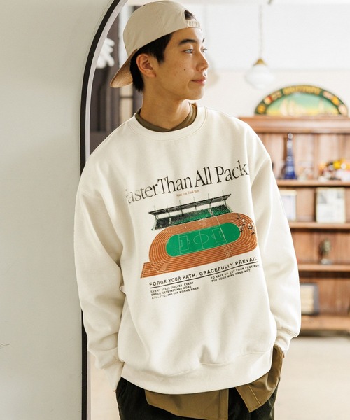 niko and...（ニコアンド）の「アソートレトロBIGプリントプルオーバー（スウェット・メンズ・オフホワイト/ブルー/グレー/ブラック/マスタード/ホワイト・LARGE/MEDIUM）」の9枚目の写真