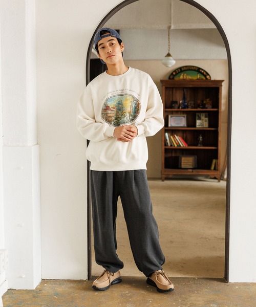 niko and...（ニコアンド）の「アソートレトロBIGプリントプルオーバー（スウェット・メンズ・オフホワイト/ブルー/グレー/ブラック/マスタード/ホワイト・LARGE/MEDIUM）」の10枚目の写真