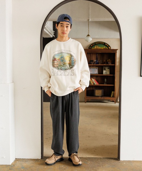 niko and...（ニコアンド）の「アソートレトロBIGプリントプルオーバー（スウェット・メンズ・オフホワイト/ブルー/グレー/ブラック/マスタード/ホワイト・LARGE/MEDIUM）」の11枚目の写真