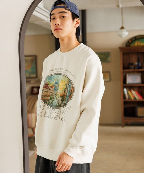 niko and...（ニコアンド）の「アソートレトロBIGプリントプルオーバー（スウェット・メンズ・オフホワイト/ブルー/グレー/ブラック/マスタード/ホワイト・LARGE/MEDIUM）」の12枚目の写真