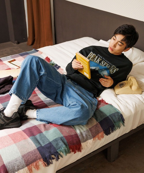 niko and...（ニコアンド）の「アソートレトロBIGプリントプルオーバー（スウェット・メンズ・オフホワイト/ブルー/グレー/ブラック/マスタード/ホワイト・LARGE/MEDIUM）」の16枚目の写真