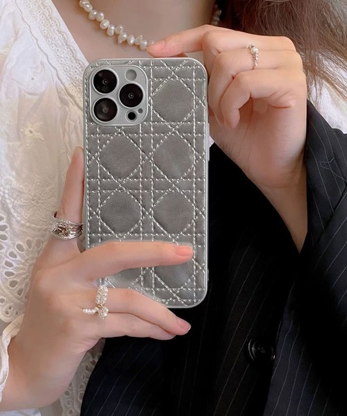 セール】ダイヤキルティング風 Iphoneケース スマホケース 13 14