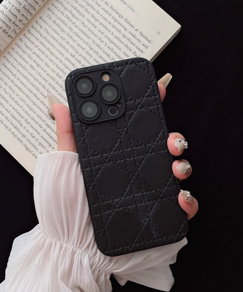 Dior ブラック キルティング 15 iPhoneケース　ladydior DIOR | Lady Dior iPhone 15 ケース カナージュ ラムスキン