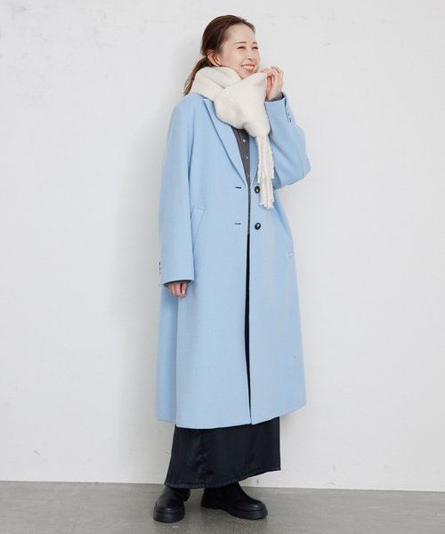 SLOBE IENA（スローブイエナ）の「SLOBE IENA エアリーカラーストール（マフラー・レディース・スカイブルー/ホワイト/ピンク/キャメル・FREE）」の7枚目の写真