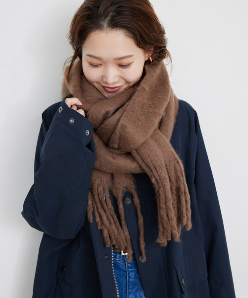 SLOBE IENA（スローブイエナ）の「SLOBE IENA エアリーカラーストール（マフラー・レディース・スカイブルー/ホワイト/ピンク/キャメル・FREE）」の13枚目の写真