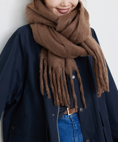 SLOBE IENA（スローブイエナ）の「SLOBE IENA エアリーカラーストール（マフラー・レディース・スカイブルー/ホワイト/ピンク/キャメル・FREE）」の14枚目の写真