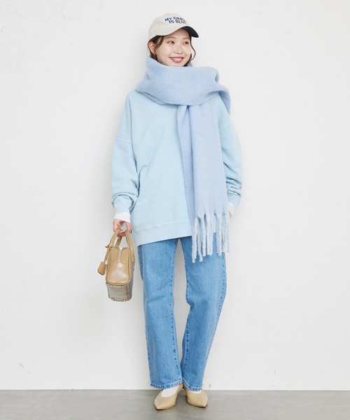 SLOBE IENA（スローブイエナ）の「SLOBE IENA エアリーカラーストール（マフラー・レディース・スカイブルー/ホワイト/ピンク/キャメル・FREE）」の17枚目の写真