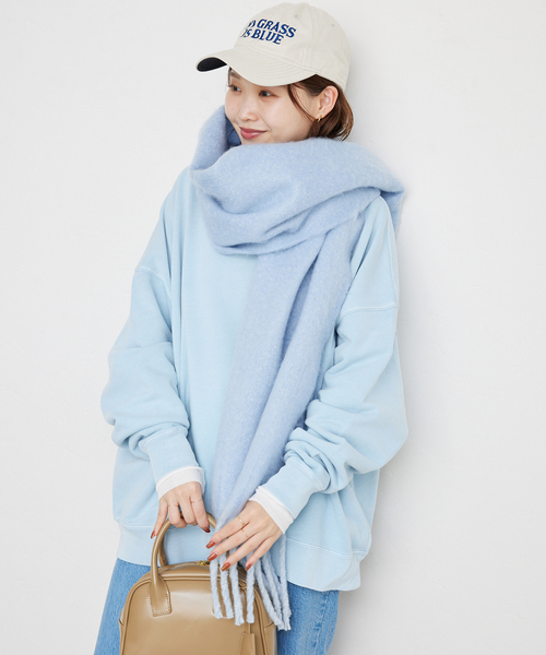 SLOBE IENA（スローブイエナ）の「SLOBE IENA エアリーカラーストール（マフラー・レディース・スカイブルー/ホワイト/ピンク/キャメル・FREE）」の18枚目の写真