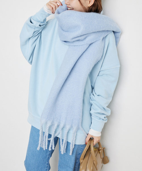 SLOBE IENA（スローブイエナ）の「SLOBE IENA エアリーカラーストール（マフラー・レディース・スカイブルー/ホワイト/ピンク/キャメル・FREE）」の19枚目の写真
