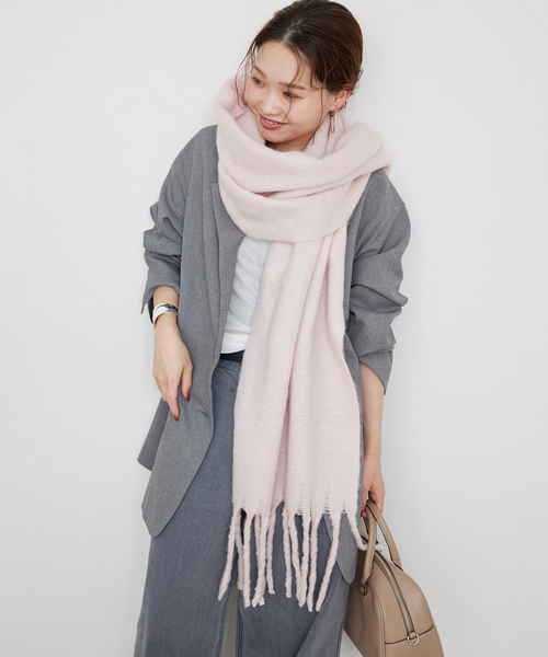 SLOBE IENA（スローブイエナ）の「SLOBE IENA エアリーカラーストール（マフラー・レディース・スカイブルー/ホワイト/ピンク/キャメル・FREE）」の22枚目の写真