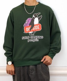 【GROOVY STORE】フロントアニマルプリント裏起毛スウェットクルー