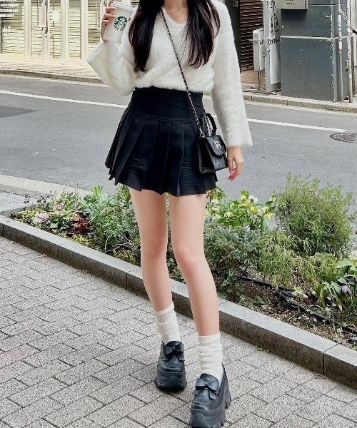 tinkerend(ティンカーエンド)の「Round Neck Shaggy Knit / ラウンドネックシャギーニット ミニワンピ(ニット/セーター・レディース・グレー/ピンク/ホワイト/ブラック・FREE)」の16枚目の写真