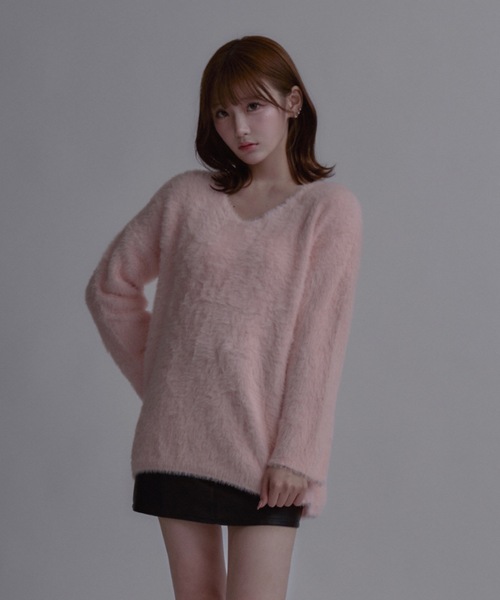 tinkerend(ティンカーエンド)の「Round Neck Shaggy Knit / ラウンドネックシャギーニット ミニワンピ(ニット/セーター・レディース・グレー/ピンク/ホワイト/ブラック・FREE)」の22枚目の写真