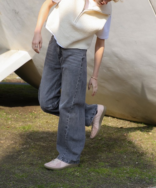 select MOCA（セレクトモカ）の「カーブデニムパンツ（デニムパンツ・レディース・ブラック/ブルー・FREE）」の6枚目の写真
