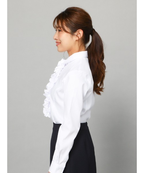 セール】【形態安定】長袖ブラウス STOVEL MASON WHITE 取り外し