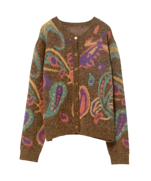 RRLジャガードニットカーディガン セール】変形ゴールドボタン ジャガードニットカーディガン