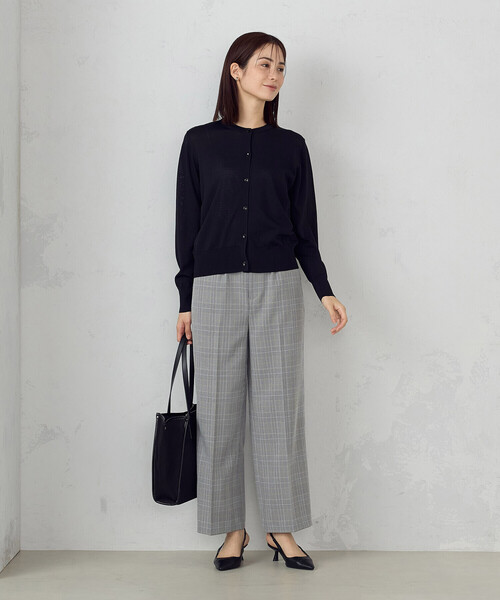 COMME CA ISM（コムサイズム）の「【ウォッシャブル】UVカット ベーシック クルーネックカーディガン（カーディガン/ボレロ・レディース・ネイビー/ミント/ライトグレー/ブラック・MEDIUM/LARGE）」の7枚目の写真