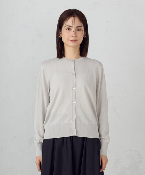 COMME CA ISM（コムサイズム）の「【ウォッシャブル】UVカット ベーシック クルーネックカーディガン（カーディガン/ボレロ・レディース・ネイビー/ミント/ライトグレー/ブラック・MEDIUM/LARGE）」の13枚目の写真