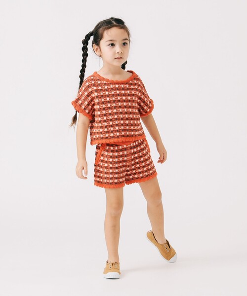 B:MING by BEAMS（ビーミングバイビームス）の「チェック ニット キュロット 2025SS（90～120cm）（その他パンツ・キッズ・ネイビー/レッド・M(110-120)/S(90-100)）」の7枚目の写真