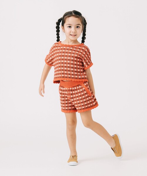 B:MING by BEAMS（ビーミングバイビームス）の「チェック ニット キュロット 2025SS（90～120cm）（その他パンツ・キッズ・ネイビー/レッド・M(110-120)/S(90-100)）」の8枚目の写真