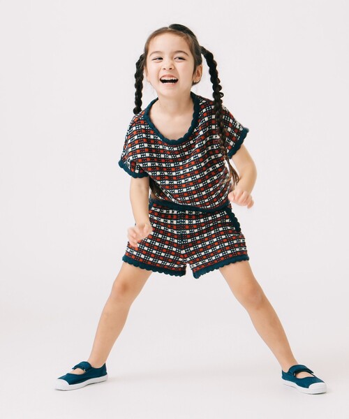 B:MING by BEAMS（ビーミングバイビームス）の「チェック ニット キュロット 2025SS（90～120cm）（その他パンツ・キッズ・ネイビー/レッド・M(110-120)/S(90-100)）」の10枚目の写真