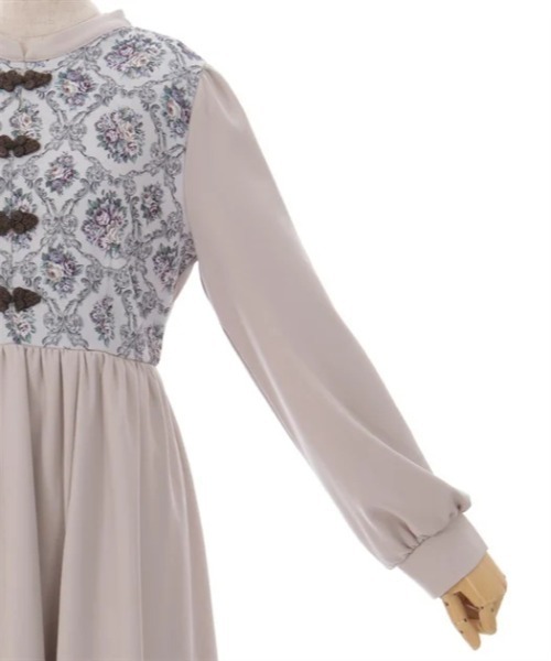 axes femme（アクシーズファム）の「チャイナ釦薔薇柄切替ワンピース（ワンピース・レディース・ブラック/ベージュ/レッド・FREE）」の7枚目の写真