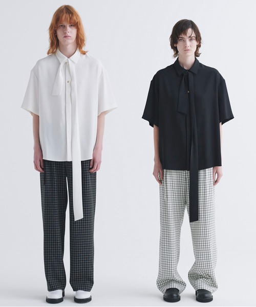 8/3出品取止　最終セール　CULLNI 21ss ボウタイシャツ　半袖 CULLNI - 【残り一点】Broad Cloth Bow Tie Short Sleeve Shirt