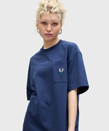 FRED PERRY ネイビー Tシャツ 別注】FRED PERRY / オーバーサイズ ピケ Tシャツ（Tシャツ