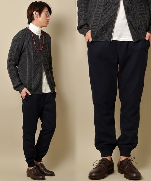 SHIPS JET BLUE(シップスジェットブルー)の「SHIPS JET BLUE(シップス ジェットブルー): T/W リブパンツ15FW■(その他パンツ・メンズ・ブラック/チャコールグレー/オリーブ/ネイビー・SMALL/LARGE/MEDIUM)」の4枚目の写真