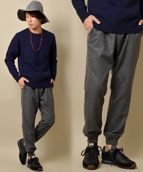 SHIPS JET BLUE(シップスジェットブルー)の「SHIPS JET BLUE(シップス ジェットブルー): T/W リブパンツ15FW■(その他パンツ・メンズ・ブラック/チャコールグレー/オリーブ/ネイビー・SMALL/LARGE/MEDIUM)」の3枚目の写真