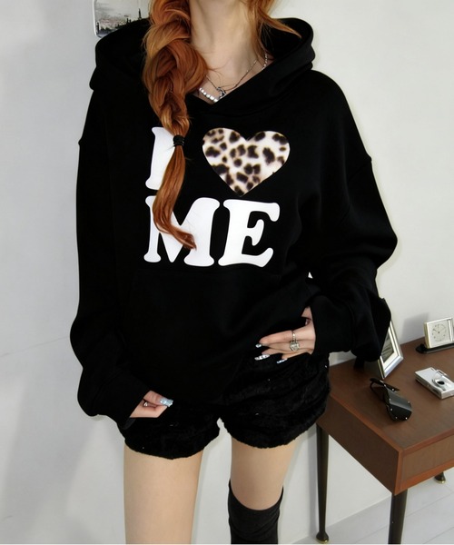 gossip！ロサンゼルス（ゴシップロサンゼルス）の「フード スウェット パーカー Y2K（パーカー・レディース・グレー/オフホワイト/ブラック・FREE）」の3枚目の写真