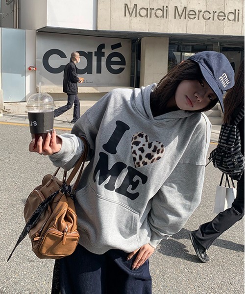 gossip！ロサンゼルス（ゴシップロサンゼルス）の「フード スウェット パーカー Y2K（パーカー・レディース・グレー/オフホワイト/ブラック・FREE）」の5枚目の写真